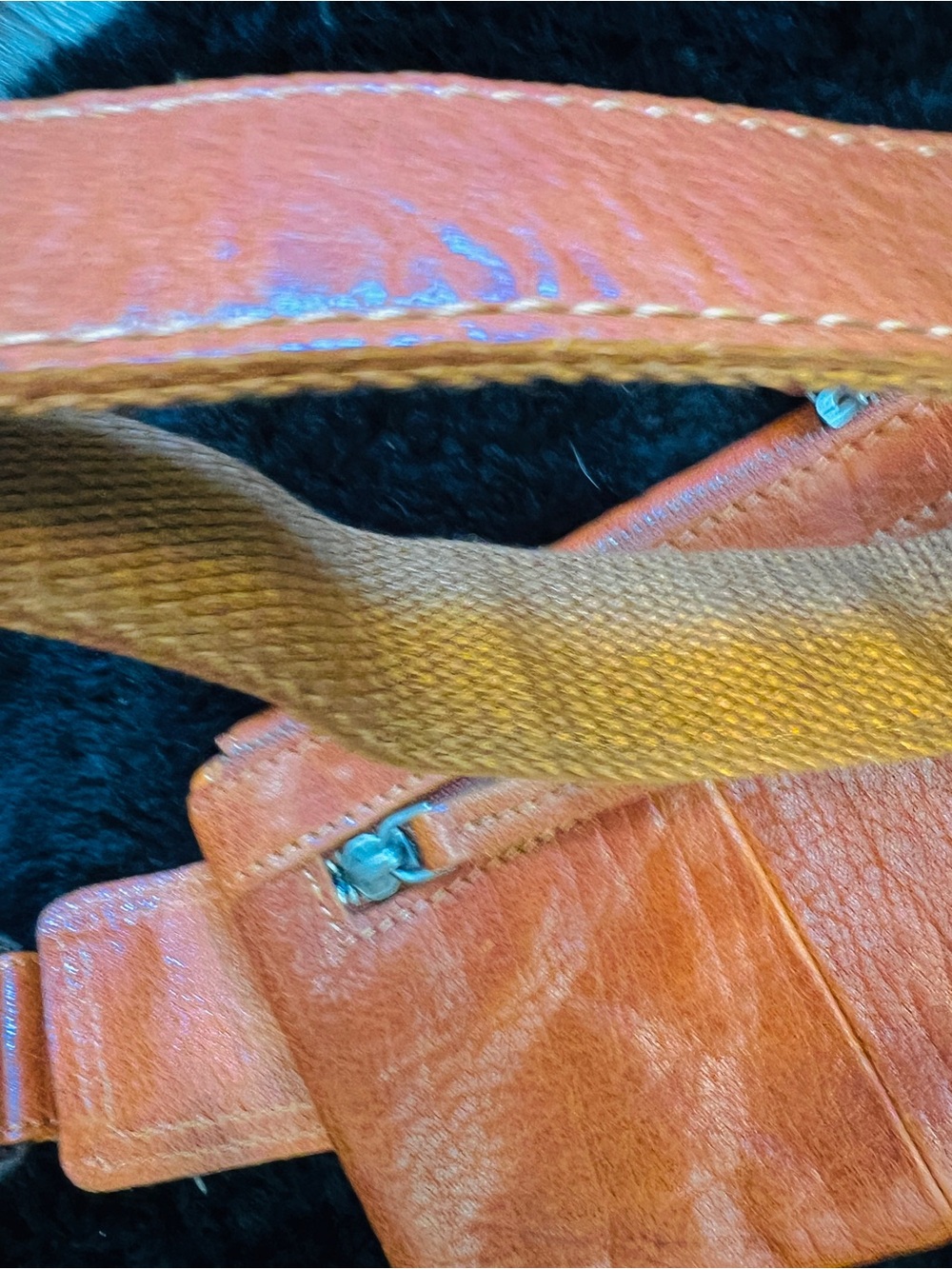 Faux Leather Belt Bag in Cognac Brown - Picture 9 of 10